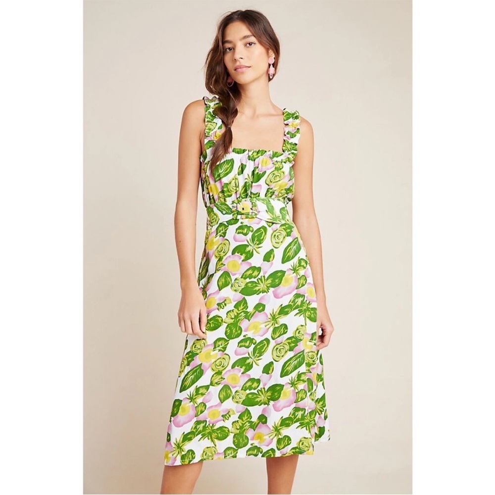 Anthropologie Faithfull The Brand Mae Belted Midi Dress Size S